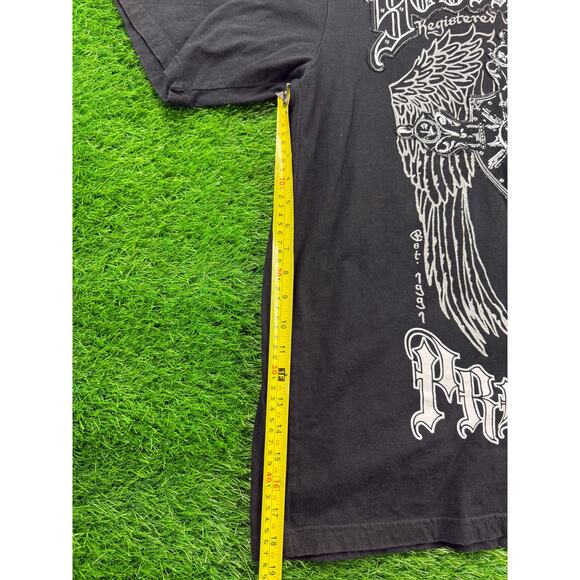 Southpole Premium Graphic T-Shirt Mens L Black Winged Cross Gothic Streetwear - Picture 7 of 7